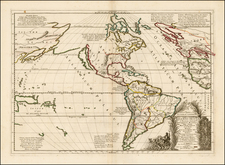 Atlantic Ocean, South America, Australia & Oceania, Pacific, Oceania and America Map By Nicolas Sanson / Tipografia del Seminario