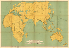 Eastern Hemisphere, Europe, Europe, Asia, Asia, Africa, Africa and Australia Map By Bureau International de l'Union postale universell