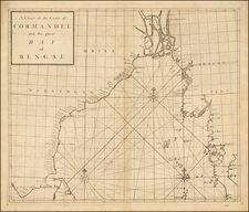 India and Southeast Asia Map By John Senex / Edmond Halley / Nathaniel Cutler