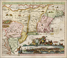 New England and Mid-Atlantic Map By Reiner & Joshua Ottens