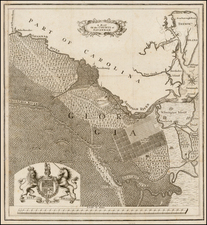 Georgia Map By James Oglethorpe / Samuel Urlspurger