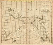 India, Central Asia & Caucasus, Middle East and Arabian Peninsula Map By John Senex / Edmond Halley / Nathaniel Cutler