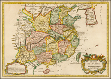 China and Korea Map By Jacques Nicolas Bellin