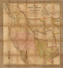 Texas, Rocky Mountains and California Map By Samuel Augustus Mitchell