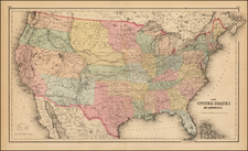 United States Map By Joseph Hutchins Colton