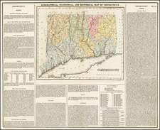 Geographical, Historical and Statistical Map of Connecticut By Henry Charles Carey  &  Isaac Lea