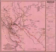 California and Yosemite Map By Southern Pacific Railroad Company