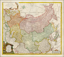 Russia, China, Central Asia & Caucasus and Russia in Asia Map By Homann Heirs / Johann Matthaus Haas