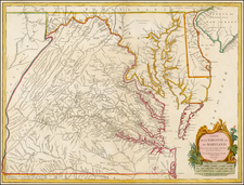 Mid-Atlantic and Southeast Map By Gilles Robert de Vaugondy