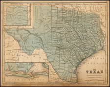 Texas Map By Samuel Augustus Mitchell