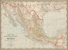 Mexico Map By George F. Cram