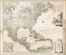 A New and Correct Map of North America with the West India Islands, Divided According to the Last Treaty of Peace ... 20th of Jan. 1783 ... Particularly Distinguished the Thirteen Provinces which Compose the United States . . . [With annotations describing Cumberland, Tennessee, Kentucky etc.] By Tobias Conrad Lotter