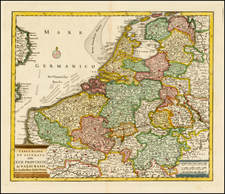 Netherlands Map By Giambattista Albrizzi