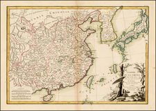 China, Japan and Korea Map By Jean Lattré