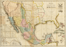 Florida, South, Texas, Plains, Southwest, Rocky Mountains, Mexico and California Map By John Disturnell