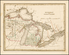 Midwest and Canada Map By Thomas Gamaliel Bradford