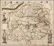 China and Korea Map By Theodor De Bry