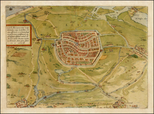 Netherlands Map By Georg Braun  &  Frans Hogenberg