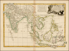 India, Southeast Asia and Philippines Map By Jean Lattré