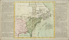 United States and American Revolution Map By Jean Baptiste Louis Clouet