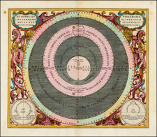 Western Hemisphere, Southern Hemisphere and Celestial Maps Map By Andreas Cellarius