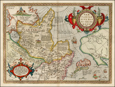 Southwest, Alaska, China, Japan, Central Asia & Caucasus, Russia in Asia and California Map By Abraham Ortelius