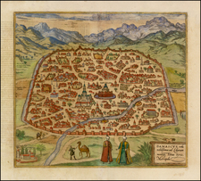 Middle East and Holy Land Map By Georg Braun  &  Frans Hogenberg