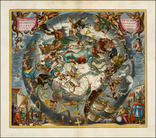 Eastern Hemisphere, Polar Maps and Celestial Maps Map By Andreas Cellarius