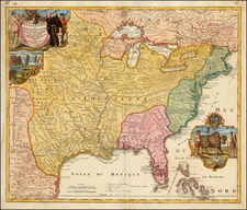 United States, South, Southeast, Texas, Midwest, Plains and Southwest Map By Johann Baptist Homann