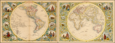 World, Eastern Hemisphere, Western Hemisphere, South America and America Map By John Tallis