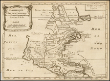 Polar Maps, North America and Canada Map By Nicolas de Fer