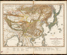 China, Japan and Korea Map By Adolf Stieler