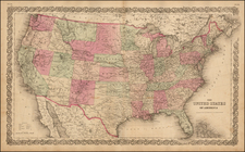 United States Map By G.W.  & C.B. Colton