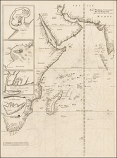 India, Africa, Africa, South Africa, East Africa and African Islands, including Madagascar Map By Melchisedec Thevenot