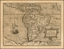 Central America and South America Map By Matthias Quad / Johann Bussemachaer