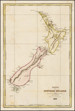 New Zealand Map By Jules Sebastian Cesar Dumont-D'Urville