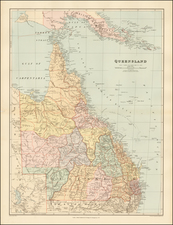 Australia Map By Edward Stanford