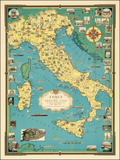 Italy and Balearic Islands Map By Ernest Dudley Chase