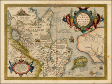 Southwest, Alaska, China, Japan, Central Asia & Caucasus, Russia in Asia and California Map By Abraham Ortelius