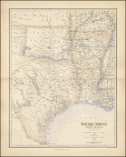 South, Texas and Plains Map By Archibald Fullarton & Co.