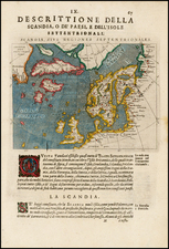 Polar Maps, Atlantic Ocean, Scandinavia, Iceland, Canada and Balearic Islands Map By Giovanni Antonio Magini