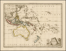 Australia & Oceania, Australia, Oceania, New Zealand and Hawaii Map By Conrad Malte-Brun