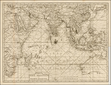 Indian Ocean, China, Japan, Korea, India, Southeast Asia, Philippines, Other Islands and Australia Map By Francois Valentijn