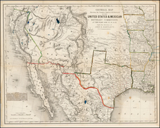 Texas, Southwest, Rocky Mountains and California Map By Joseph Hutchins Colton / John Bartlett