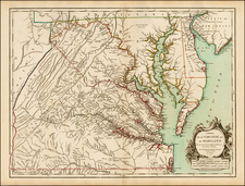 Mid-Atlantic and Southeast Map By Gilles Robert de Vaugondy