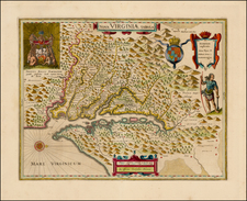 Mid-Atlantic and Southeast Map By Willem Janszoon Blaeu