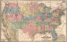 United States, Texas and California Map By Samuel Augustus Mitchell