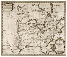 United States, Texas, Midwest and North America Map By Louis de Hennepin