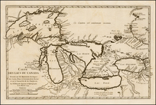 Midwest and Canada Map By Jacques Nicolas Bellin