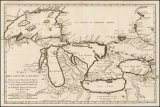Midwest and Canada Map By Jacques Nicolas Bellin